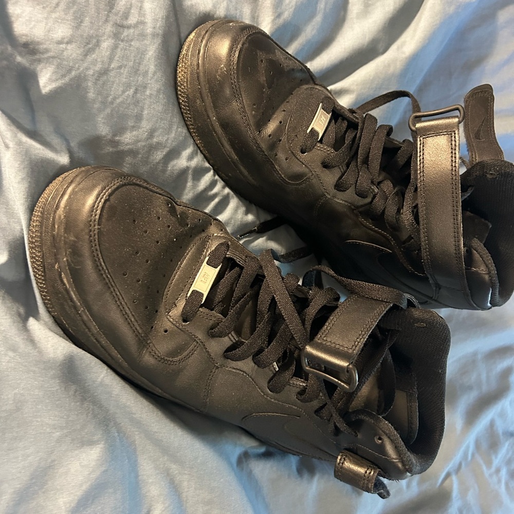 Nike Black high top Air Force 1s